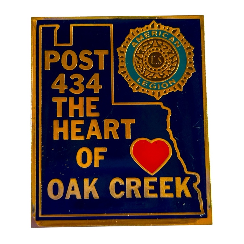 Vintage American Legion Post 434 The Heart Of Oak Creek Label